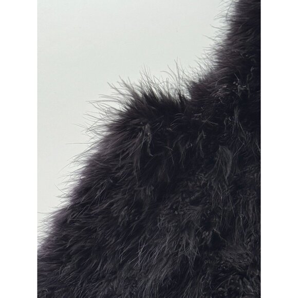 CLUB MONACO Violet Soot Black Genuine Feather Fur Vest, Size M - Picture 10 of 15